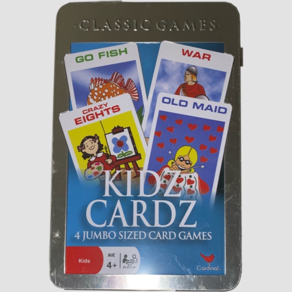 Kidz Cards 4 Jumbo Sized Card Games Game by Cardinal Industries (New)